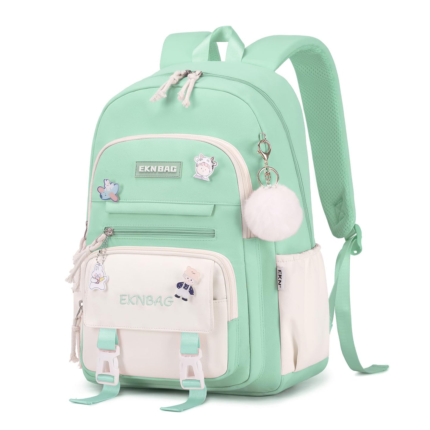 Tanou Schulrucksack Mädchen Schulranzen Kinder der 3.-7. Klasse, Rosa | Große Kapazität Schulrucksack Teenager, Leichter Nylon Mädchen Schultasche für Schule Reisen