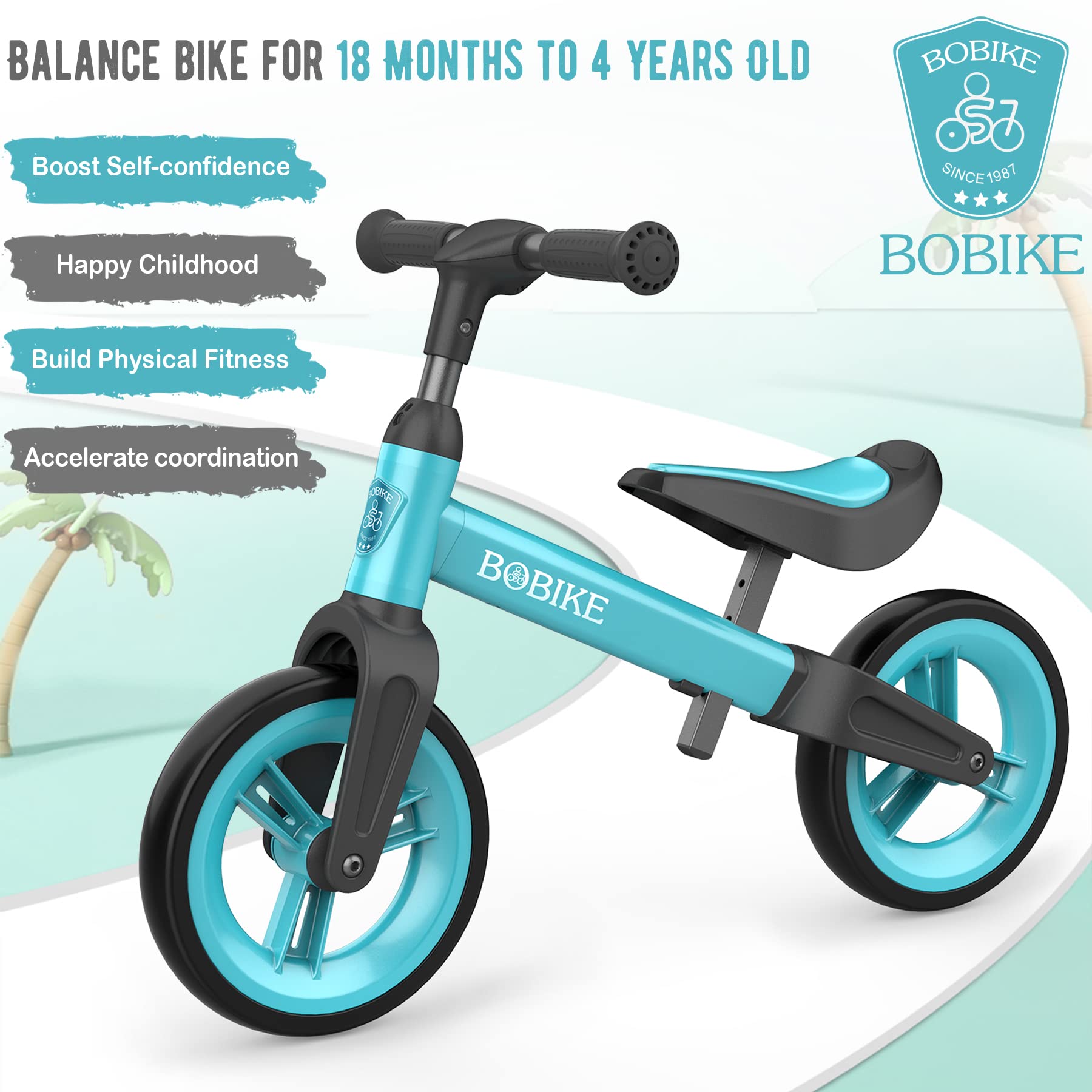 MHCYLION Laufrad ab 1.5-4 Jahre bis zu 25 kg, Lenkrad und Sattel höhenverstellbar, Lenkradschloss, Ultraleicht Kinderlaufrad Balance Fahrrad für Jungen Mädchen - Meloni2