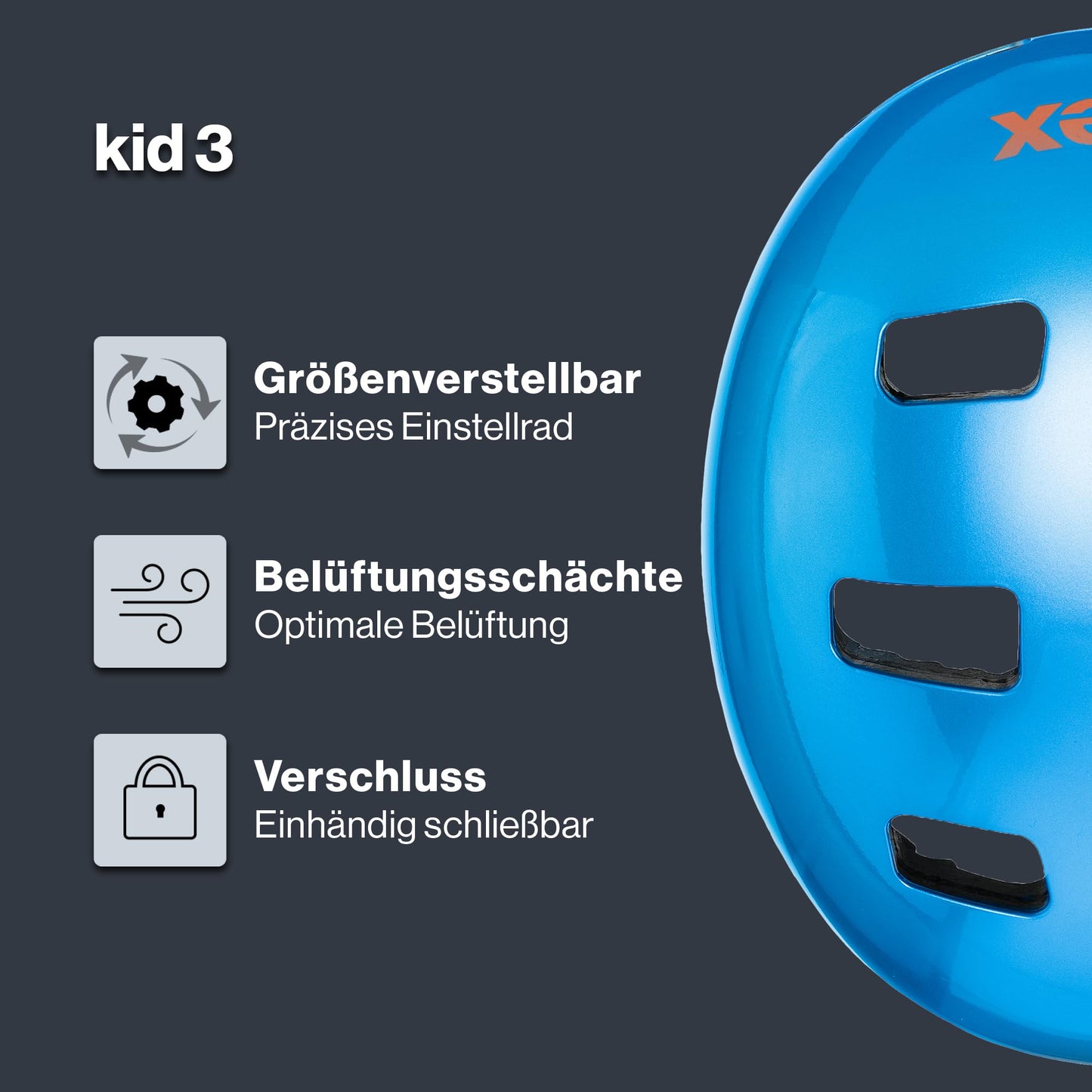 uvex Kid 3 - robust bicycle helmet for children - individual size adjustment - washable interior 