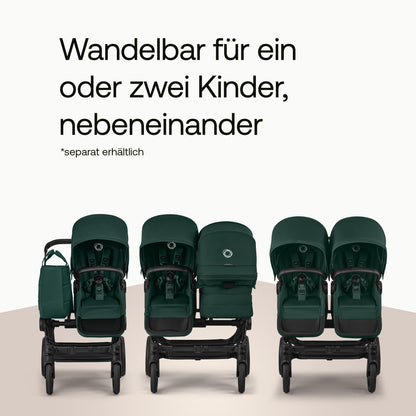 Bugaboo Donkey 6 Single, 2-in-1-Kinderwagen, für Neugeborene & Kleinkinder | umbaubar zum Doppel- und Zwillingskinderwagen, doppelter Stauraum und komfortable Einhand-Lenkung, Heritage Black Meloni2