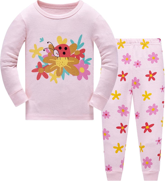 TEDD Girls' Pyjamas, Cotton, Cute, Unicorn, Long Sleeves, Two-Piece Pyjamas Set, Kids’ Sleepwear, Winter, Christmas, Sizes 1-12 Years