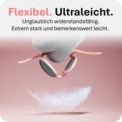 Mausito Sonnenbrille Kinder 6-24 Monate & 2-5 Jahre | VERGLEICHSSIEGER Kindersonnenbrille 100% UV-Schutz | BIEGSAM | Schadstofffreie Kindersonnenbrillen mit Band | Europäisches Design für Kinder