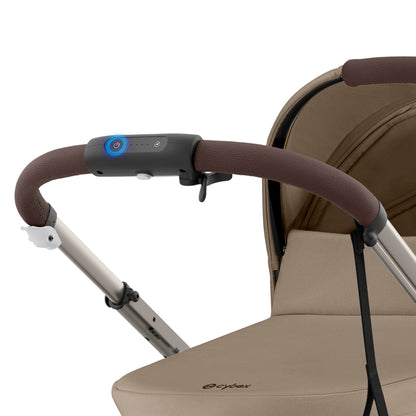 CYBEX Gold Kinderwagen e-GAZELLE S, Ab Geburt bis ca. 4 Jahre, Max. 22 kg (Single-Modus) / 2x 22 kg (Duo-Modus), All-in-1-System mit E-Antrieb und 20+ Konfigurationen, Stone Grey
