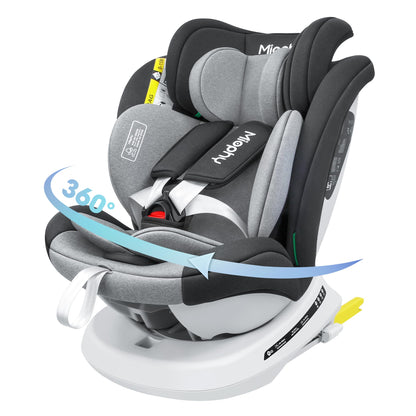 Miophy I-Size 360°drehbar Kindersitz, Gruppe 0+1/2/3, 0-12 Jahre, 40-150 cm, Baby Autositz mit isofix - Meloni2