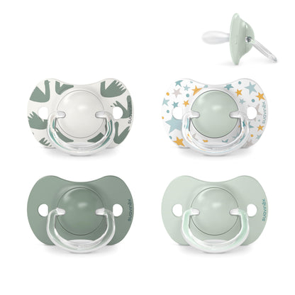 Suavinex, Set mit 2 Schnullern für Babys 0-6 Monate, Symmetrisch, Super weich und flexibel, Dreams Pink, 2er-Pack