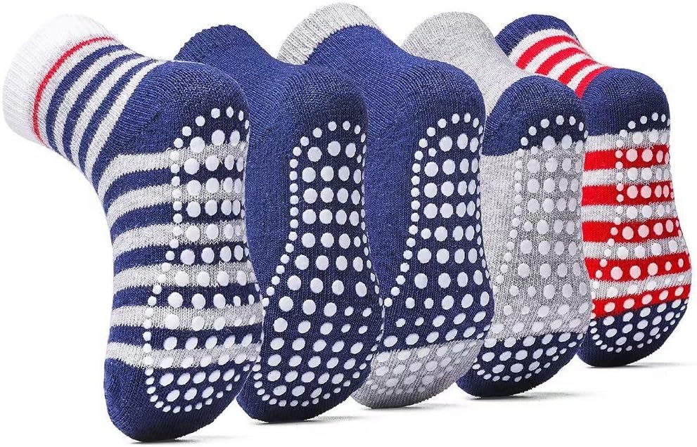 KOWAYI Stoppersocken Kinder 5/10 Paar ABS Rutschsocken Kinder Jungen, Mädchen, Baby Antirutschsocken 1-7 Jahre Grip Socken