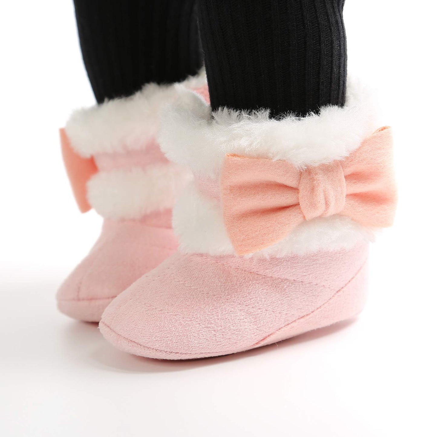 LACOFIA Baby Girls Soft Sole Winter Boots Toddler Warm Fleece Slippers Crawling Shoes