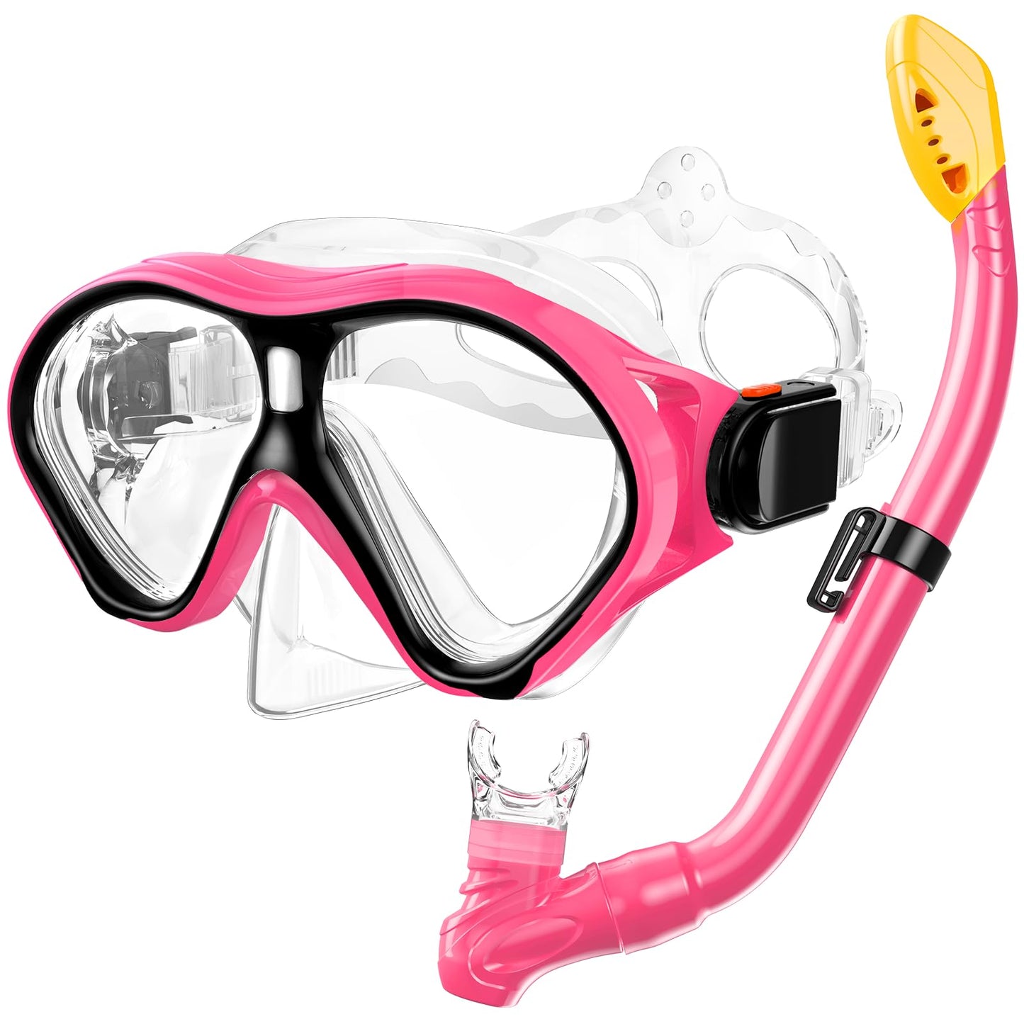 Gintenco Schnorchelset Kinder, Taucherbrille Kinder mit Schnorchel Anti-Fog Panorama-Weitsicht, Anti-Leck schnorchelmaske,Tauchmaske für Schwimmen Schnorcheln 4-16 Jahre
