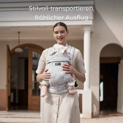 Momcozy Babytrage aus 100% Baumwolle – Baby Carrier für Kleinkind (3-24 Monate, 3,2-20 kg) · Ergonomische M-Position · X-Rücken · Taillengurt 64-127cm, Khaki
