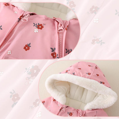 JiAmy Baby Winter Jumpsuit, Baby Boys Girls Winter Romper Newborn Warm Jumpsuit Toddler Windproof and Thick Jumpsuit for 0-24 Months