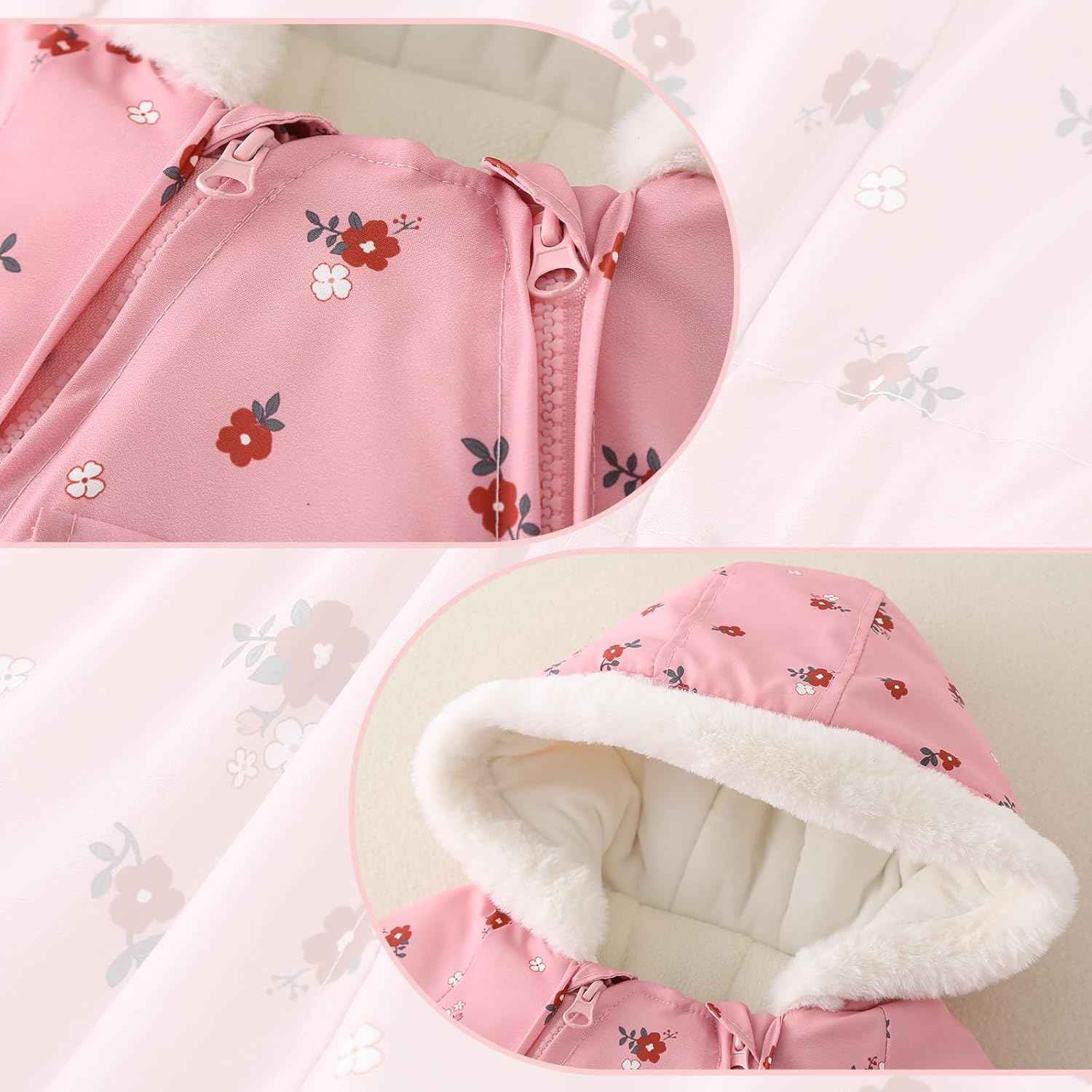 JiAmy Baby Winter Jumpsuit, Baby Boys Girls Winter Romper Newborn Warm Jumpsuit Toddler Windproof and Thick Jumpsuit for 0-24 Months