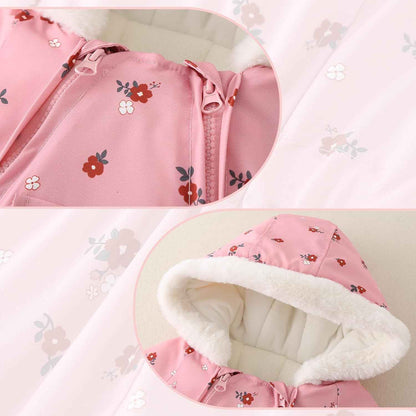 JiAmy Baby Winter Jumpsuit, Baby Boys Girls Winter Romper Newborn Warm Jumpsuit Toddler Windproof and Thick Jumpsuit for 0-24 Months