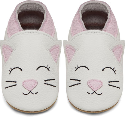 IceUnicorn Babyschuhe Krabbelschuhe aus weichem Leder für Jungen und Mädchen – Rutschfeste Lauflernschuhe für Kleinkinder