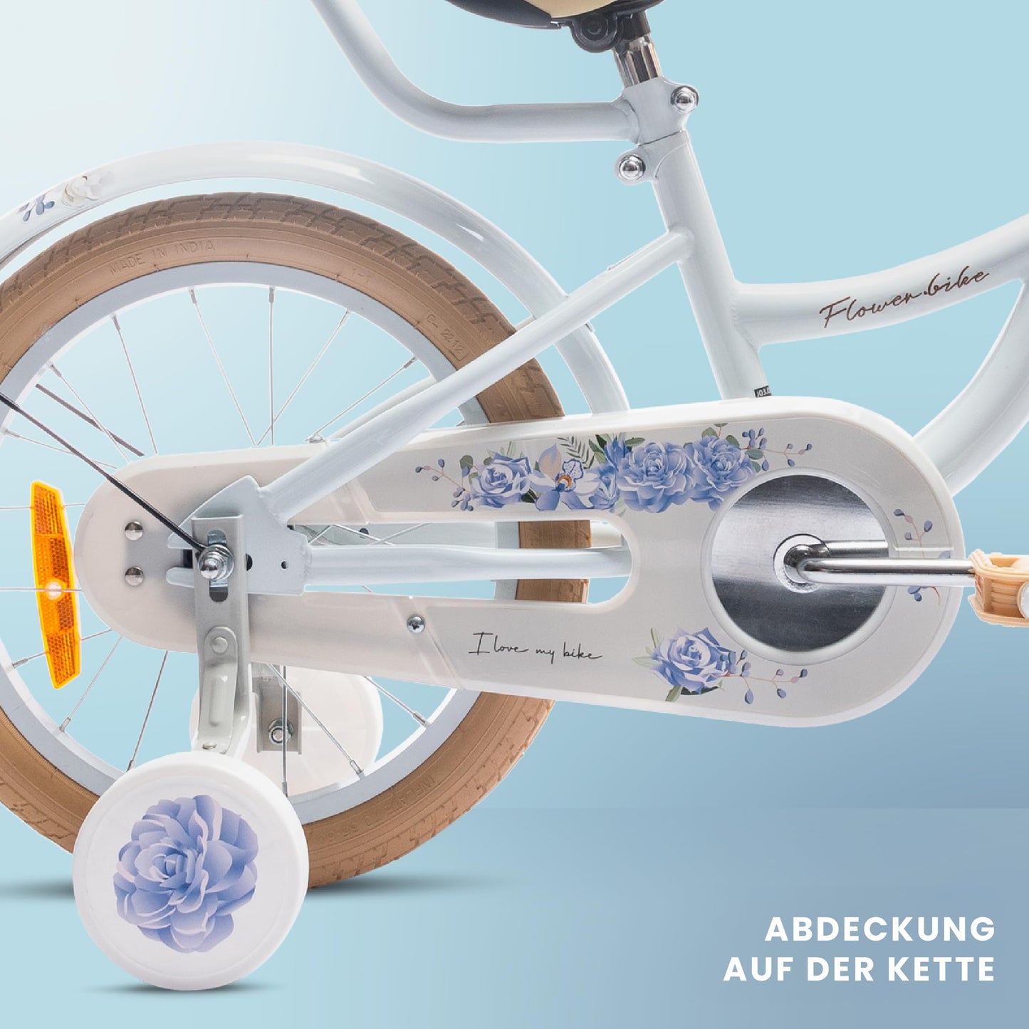 sun baby Mädchenfahrrad Flower Bike Radgröße zur Auswahl, mit Abnehmbarer Schubstange, Kinderfahrrad für Mädchen von 2 bis 6 Jahre