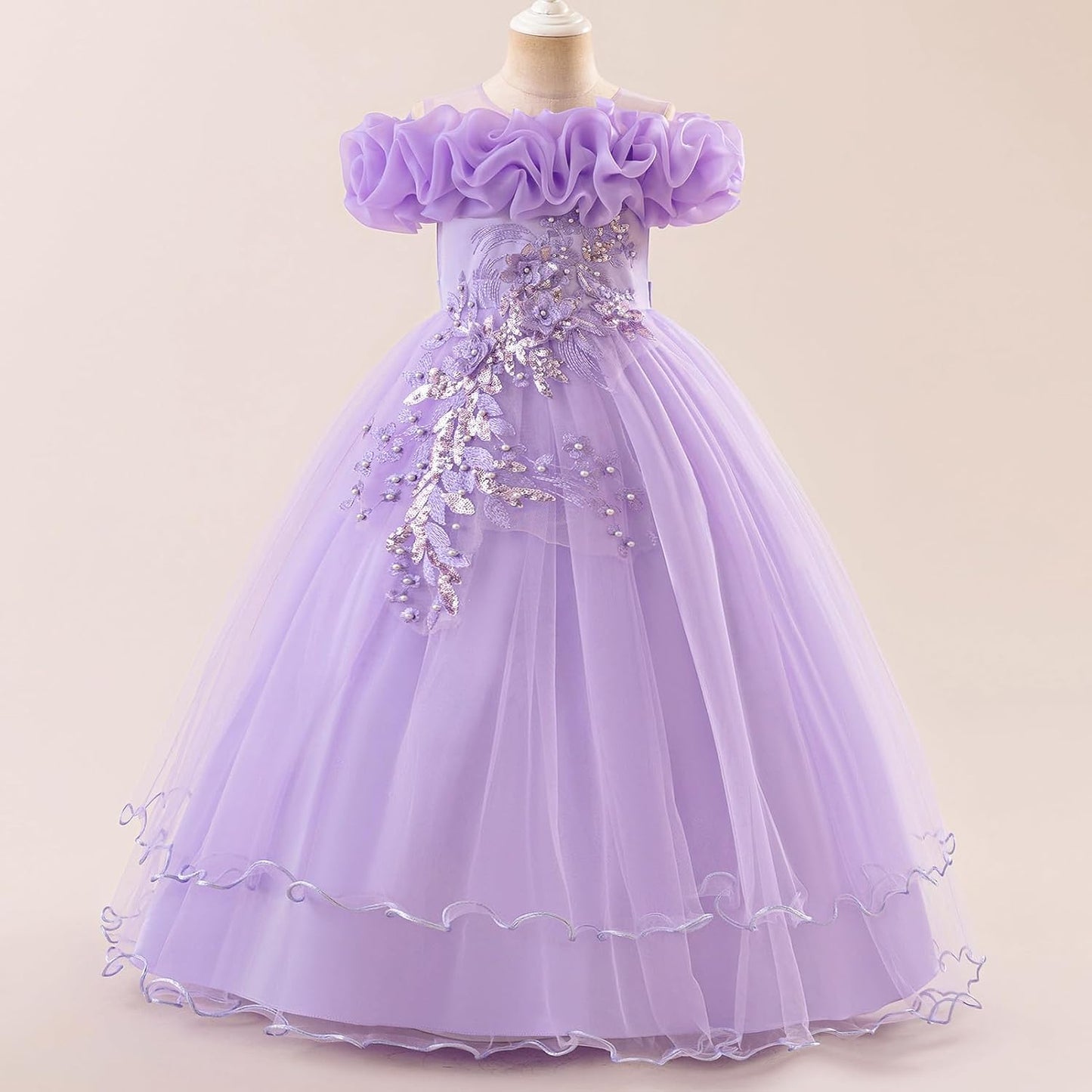 Kinder Mädchen Blumenmädchen Kleider Bestickt Hochzeit Brautjungfer Kleider Trägerlose Prinzessin Kleider Klavier Kostüme