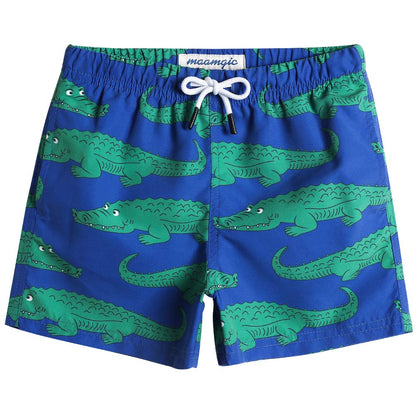 MaaMgic Badehose Jungen Sommer Badeshorts Schnelltrocknend Boardshorts mit Netzfutter Taschen und Verstellbarem Tunnelzug Urlaub Shorts