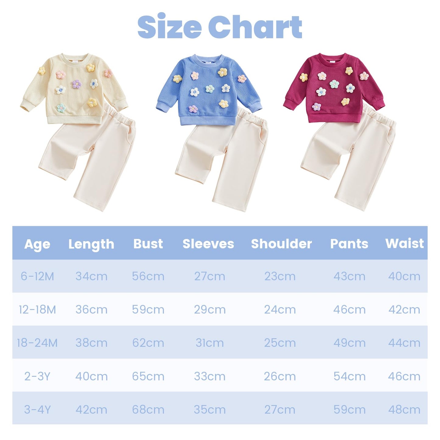 Baby Mädchen Kleidung Langarm Top + Hose Zweiteiler Neugeborene Herbst Winter Babykleidung Set Kleinkind Bekleidungssets für 6 Monate-4 Jahre