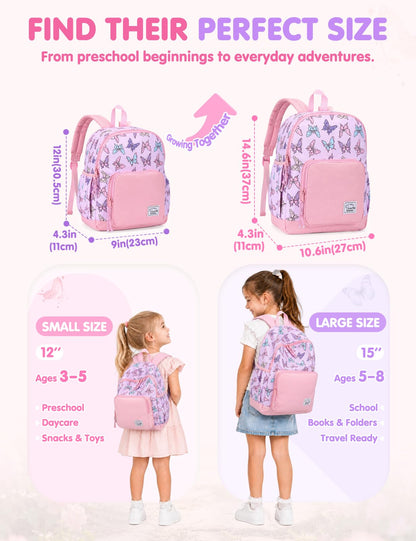 Rucksack für Mädchen, 4-6 Jahre, Schulrucksack mit Seitentaschen und Brustgurt, 127-Einhorn, one size, Niedlich