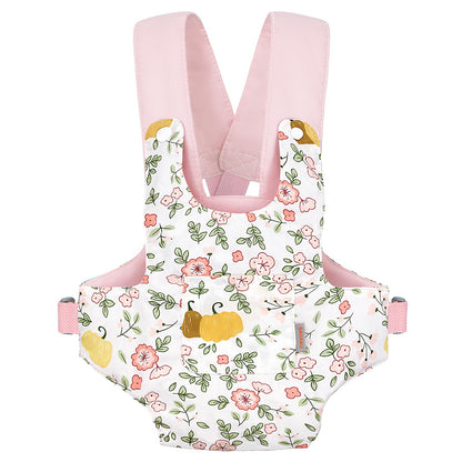GAGAKU Puppentrage ab 3 Jahre Bauchtrage Babypuppen Zubehör Schultergurte Babytrage Puppe Kleinkind Puppentragetasche Stofftiertrage Kuscheltierträger - Rose - Kaninchengarten