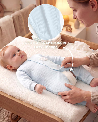 Baby Strampler Neugeborene Baumwolle Jumpsuit 2er-Pack Langarm Einteiligen Overall Kleidung für Baby Junge und Mädchen 0-12 Monate