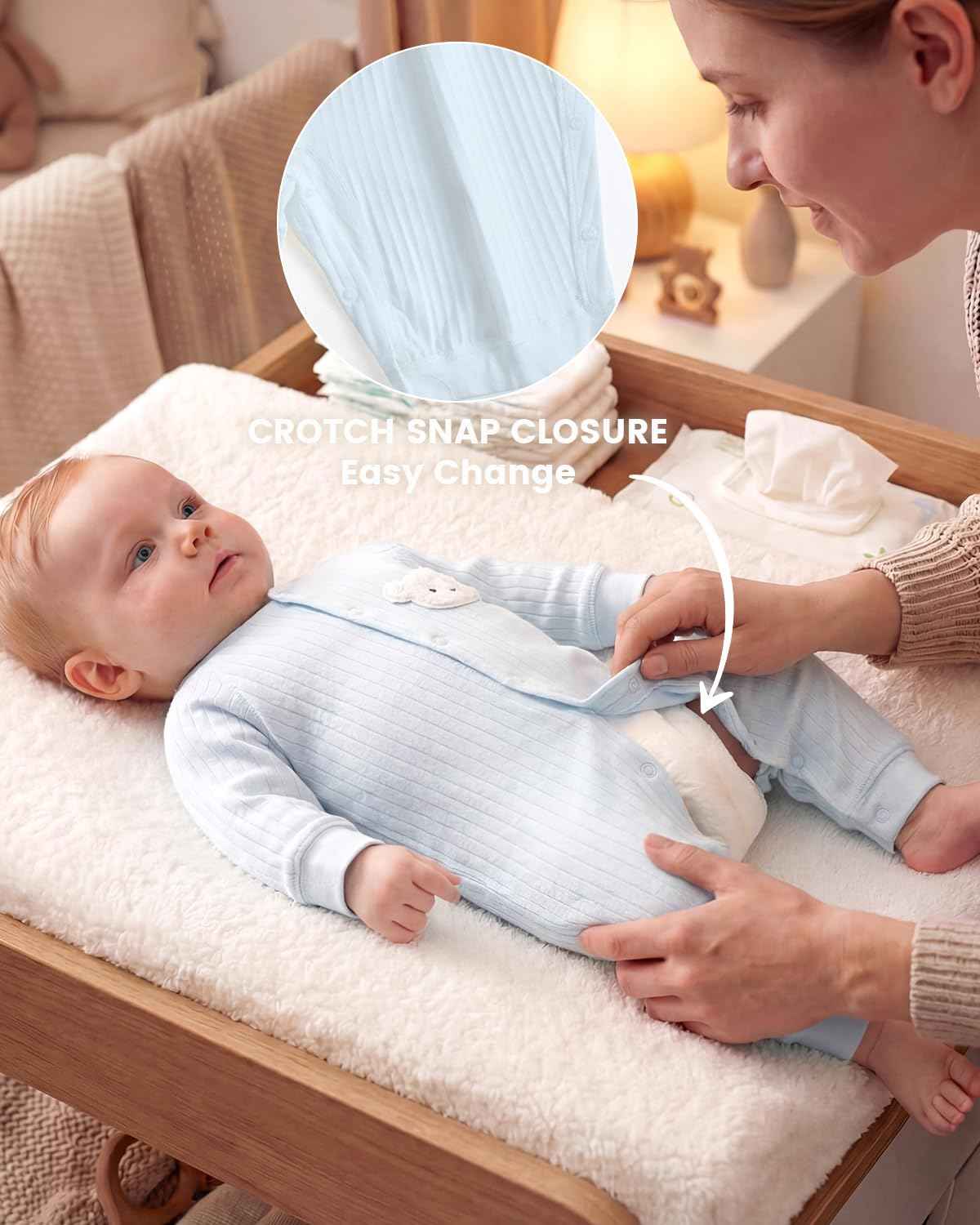 WYTbaby Baby Strampler Neugeborene Baumwolle Jumpsuit 2er-Pack Langarm Einteiligen Overall Kleidung für Baby Junge und Mädchen 0-12 Monate