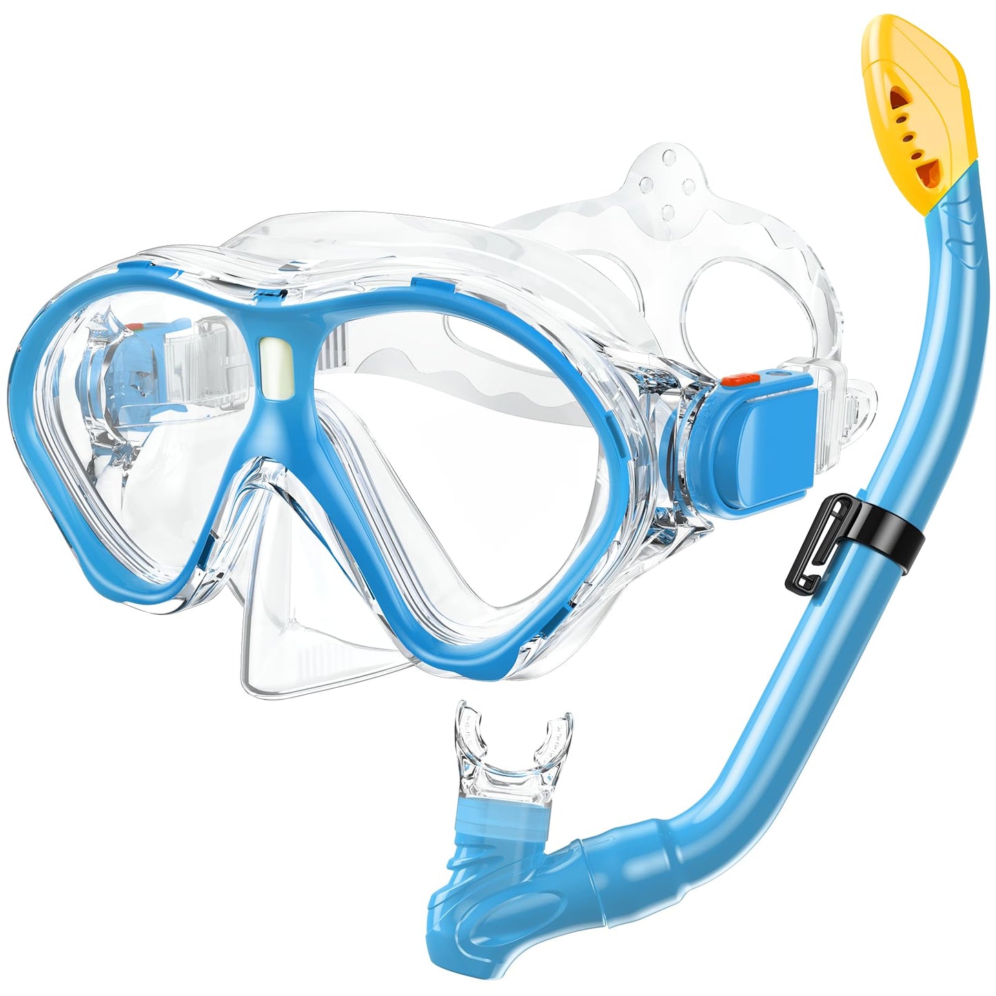 Gintenco Schnorchelset Kinder, Taucherbrille Kinder mit Schnorchel Anti-Fog Panorama-Weitsicht, Anti-Leck schnorchelmaske,Tauchmaske für Schwimmen Schnorcheln 4-16 Jahre