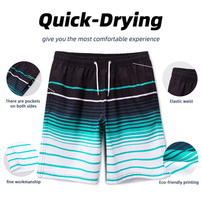 MEILONGER Badehose Jungen Badeshorts Schnelltrocknend Boardshorts mit Netzfutter Taschen und Verstellbarem Tunnelzug