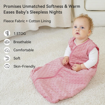 Unnivoll Baby Sleeping Bag, 1.5 Tog Baby Sleeping Bag, 0-6 Months, Pack of 2, Sleeping Bag, Winter, Autumn, 67 cm, for Boys and Girls, Newborns, Coffee