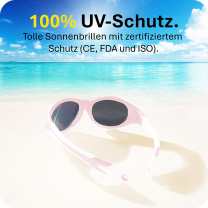 Mausito Children's Sunglasses 2-4 Years & 5-8 Years Comparison Winner Children's Sunglasses 100% UV Protection Flexible Non-Toxic Children's Sunglasses with Strap European Design Made for Children