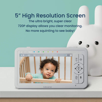 Babysense True Sleep HD Video-Babyphone mit Nachtlichtkamera & Bewegungsmonitor für Babys mit Echtzeit-Warnungen, kontaktlos, 2-in-1, Nur für den Heimgebrauch