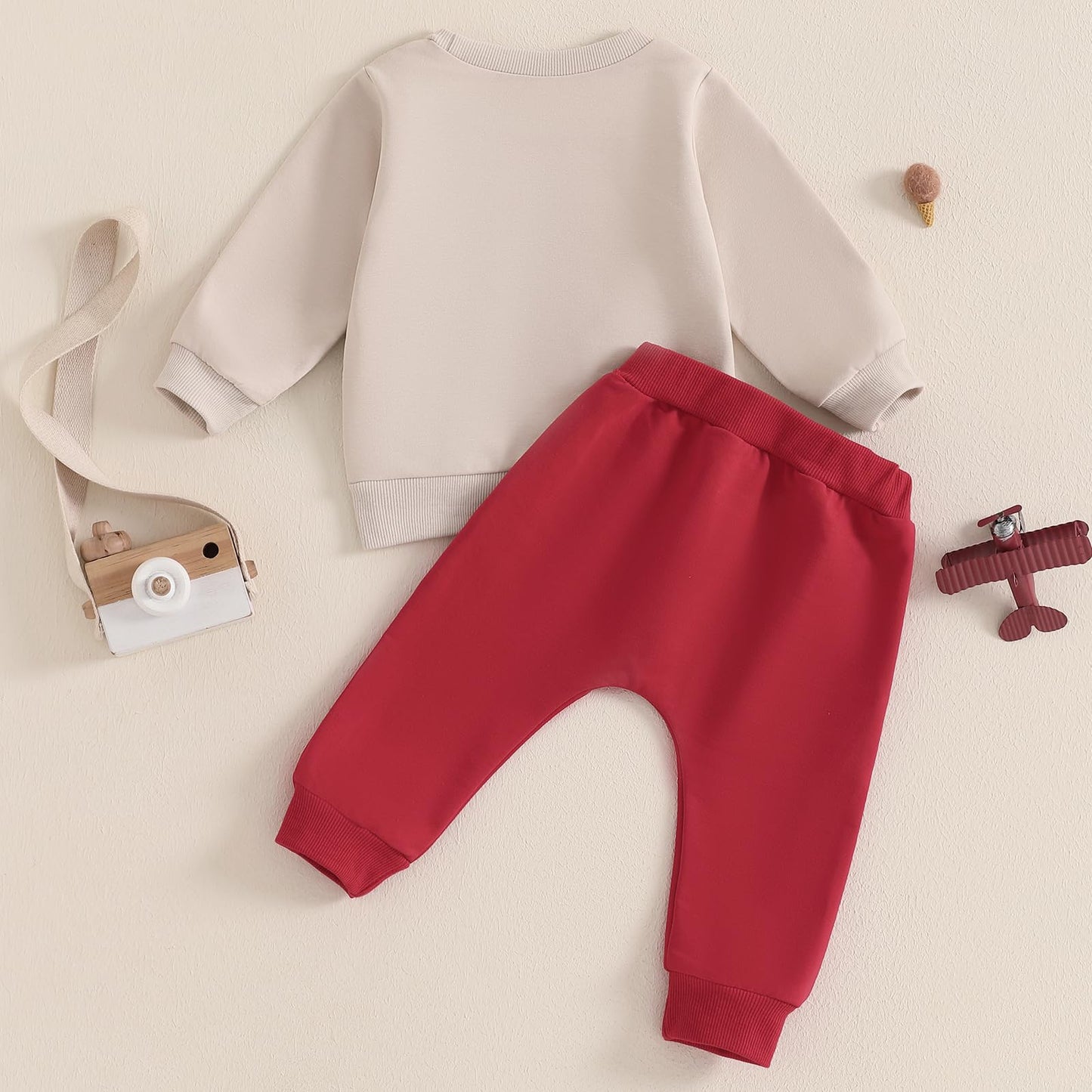 Baby Boys Soft Clothing Sets Toddler Cute Two Piece Outfit Long Sleeve Tractor Print Sweatshirt and Trousers Set Autumn Winter Jogging Suit 