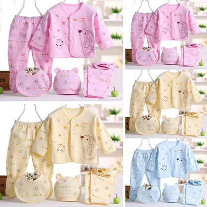 5 Stück Neugeborenen 0-3 M Jungen Mädchen Baby Baumwolle Kleidung Tops Hut Hosen Anzug Outfit Sets Eine Größe