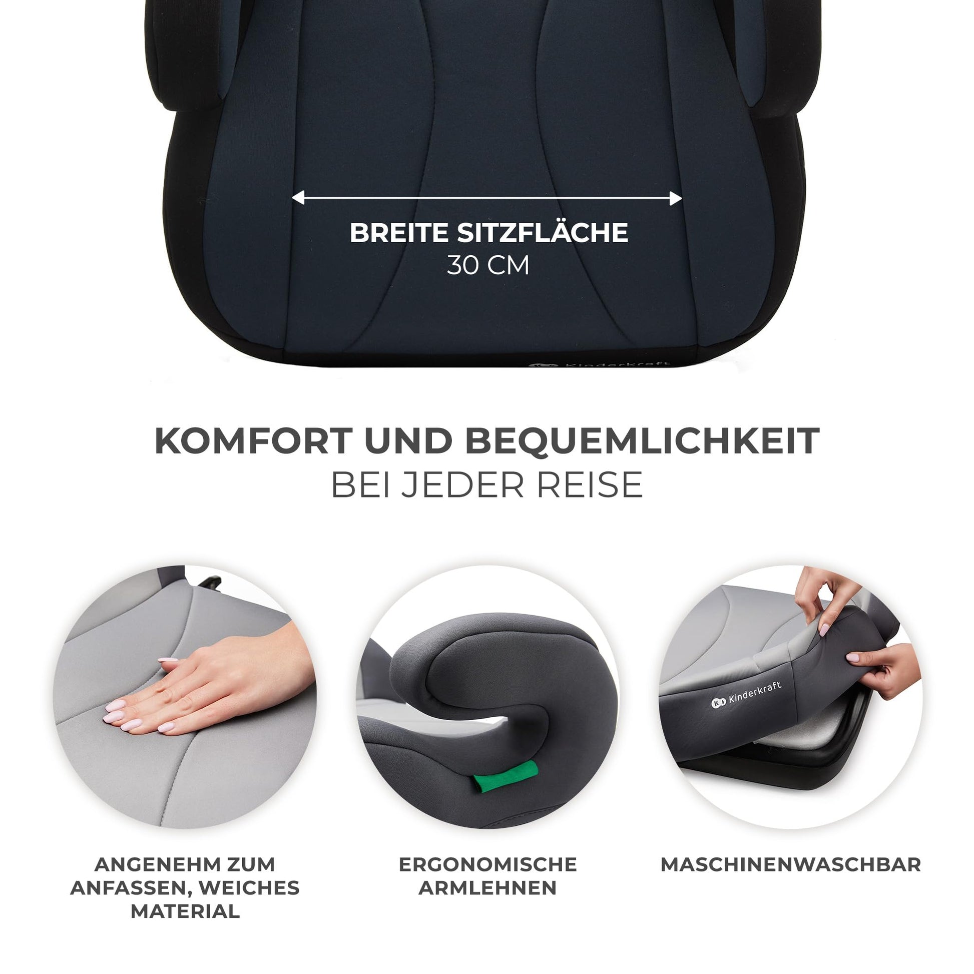 Kinderkraft I-BOOST Kindersitz 135-150cm I-Size, Sitzerhöhung von 9 bis 12 Jahre, Einfache montage, ergonomische Haltung, zusätzlichen Schaumstoff, Schwarz - Meloni2
