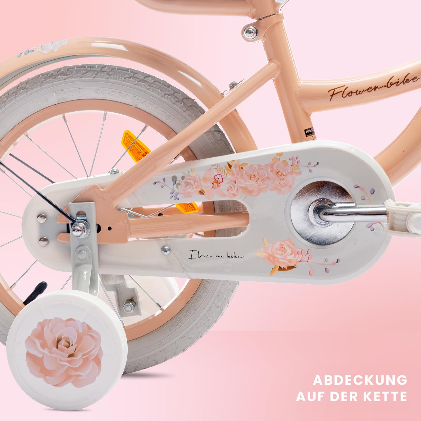 sun baby Mädchenfahrrad Flower Bike Radgröße zur Auswahl, mit Abnehmbarer Schubstange, Kinderfahrrad für Mädchen von 2 bis 6 Jahre