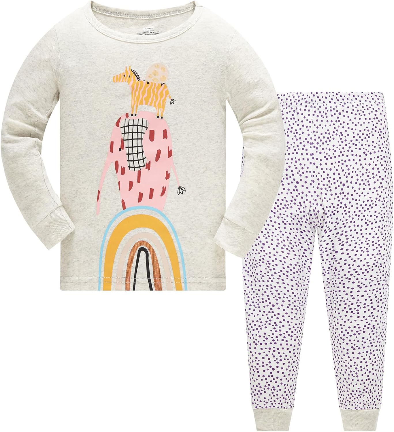 TEDD Girls' Pyjamas, Cotton, Cute, Unicorn, Long Sleeves, Two-Piece Pyjamas Set, Kids’ Sleepwear, Winter, Christmas, Sizes 1-12 Years