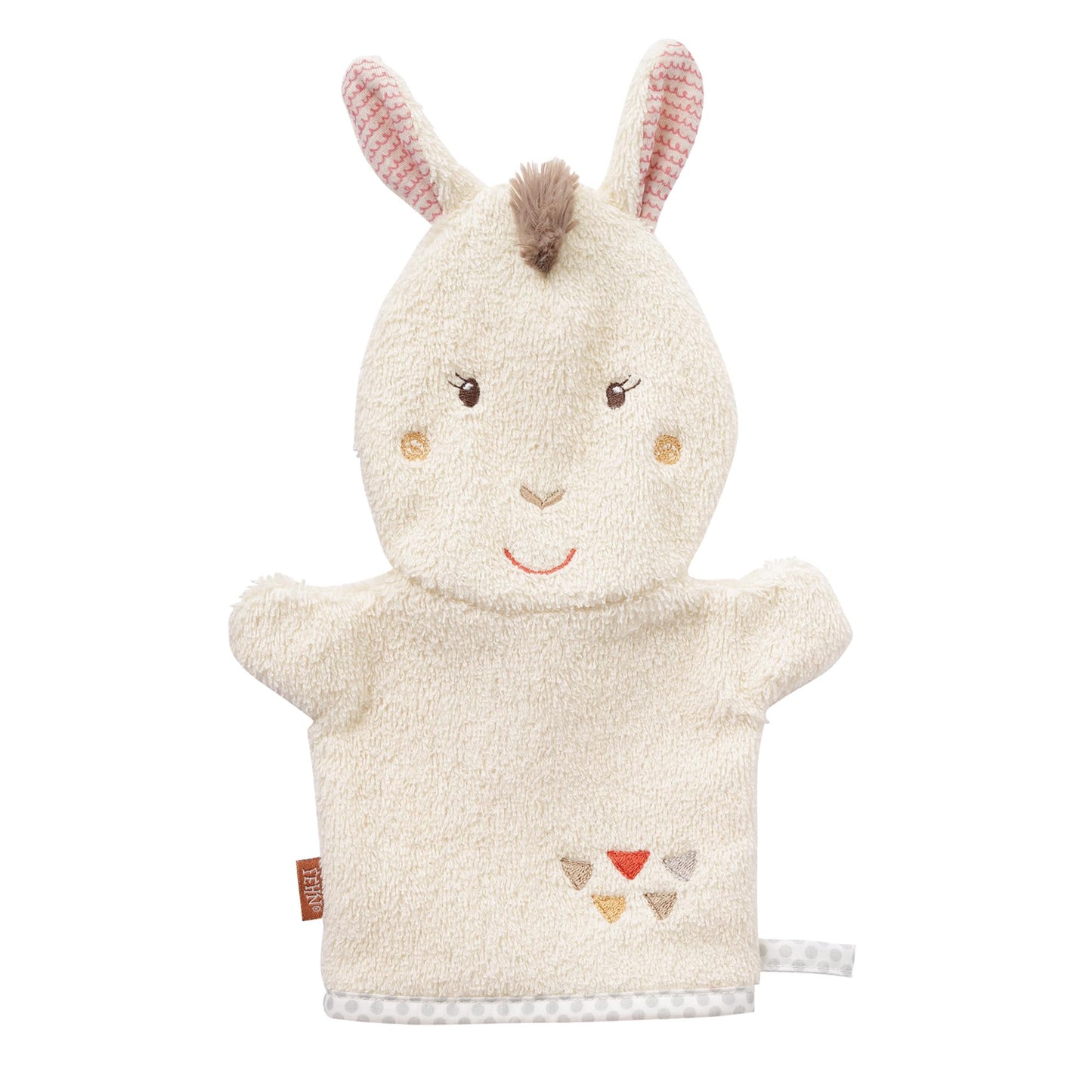 Fehn Waschlappen Lama - Waschhandschuh mit Tiermotiv - Badewannenspielzeug für fröhlichen Badespaß - Babywaschlappen für die Badewanne - weicher Handtuchfrottee für Babys und Kinder ab 0+ Monaten