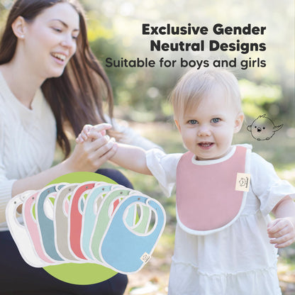 Baby Bibs for Boys &amp; Girls - 8-Pack Organic Cotton Teething Bibs - Baby Bibs for Girls &amp; Boys - Large Bibs for Infants, Toddlers (Wilderness) 