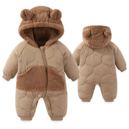 JiAmy Baby Snowsuit, Baby Boys Girls Winter Jumpsuit Romper Newborn Snow Overall for 3-24 Months