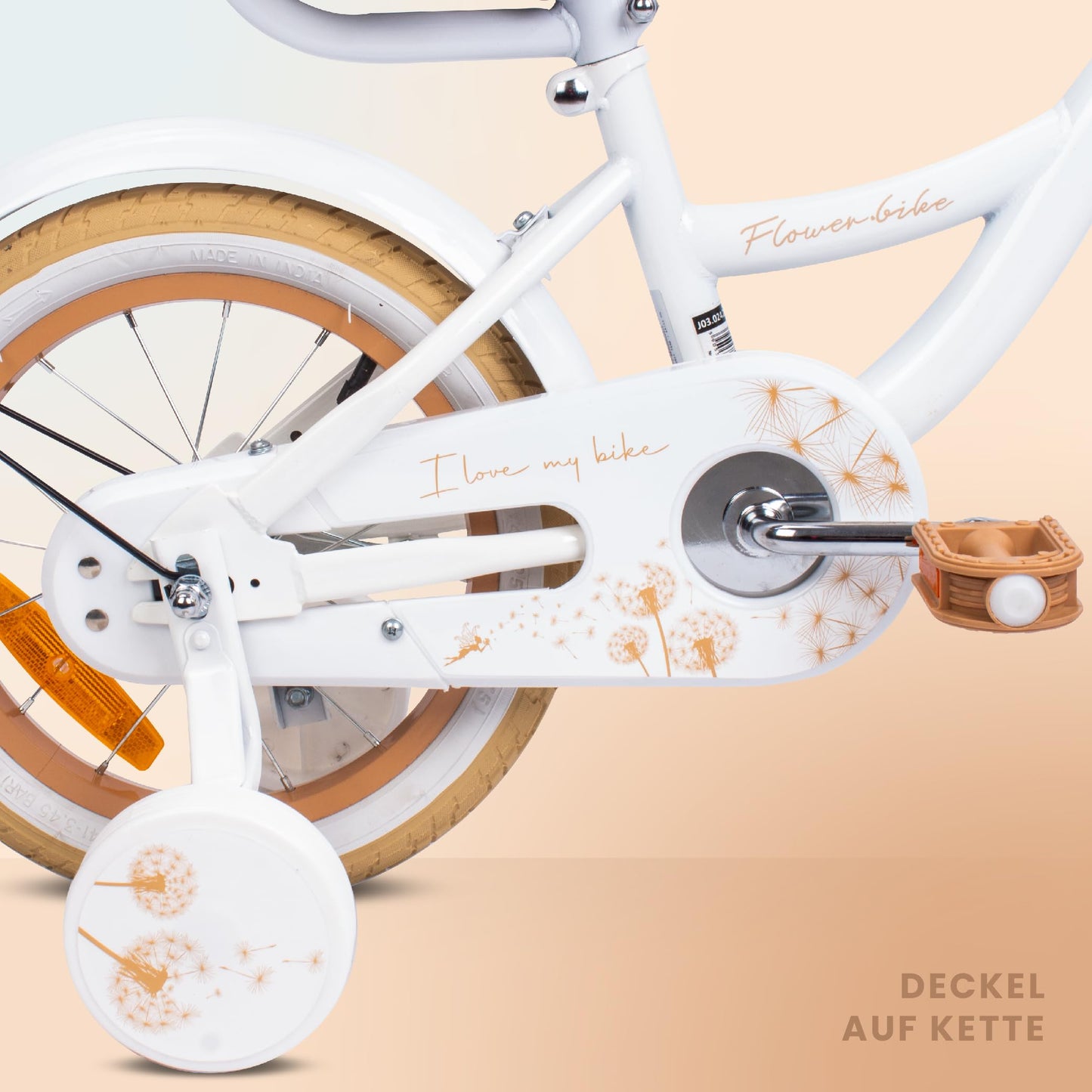 sun baby Mädchenfahrrad Flower Bike Radgröße zur Auswahl, mit Abnehmbarer Schubstange, Kinderfahrrad für Mädchen von 2 bis 6 Jahre