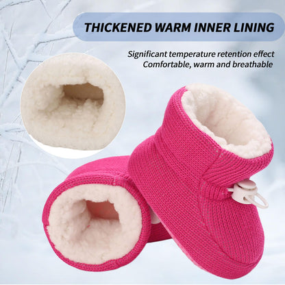 Baby Winter Shoes Warm Baby Shoes Winter Non-Slip Adjustable Newborn Snow Shoes First Walking Shoes Lined Thermal Fleece Crawling Shoes Slippers Winter Boots 0-18 Months