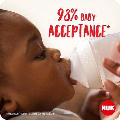 NUK Perfect Match Complete Feeding Set | Ab 0 Monate | Vario Express-Sterilisator, 4 Babyflaschen, Flaschenwärmer, Flaschenbürste und mehr | Regenbogen | 8 Stück