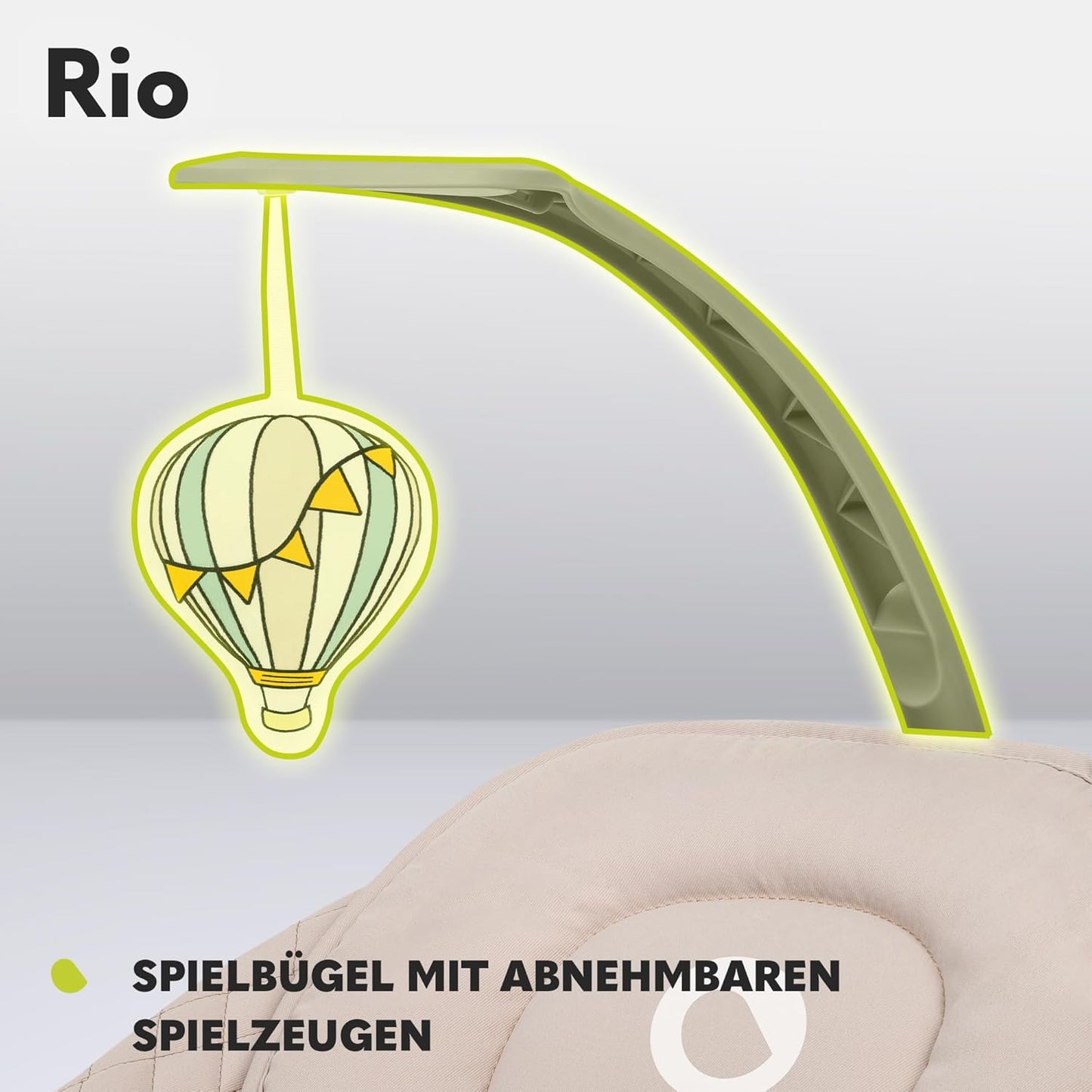 LIONELO RIO Elektrische Babywippe für Kleinkinder bis zu 9 kg Verstellbare Rückenlehne, 3 Wiegegeschwindigkeiten, Polster Sitzgurte Melodien und Geräusche der Natur Leichtes Gewicht 3,5 kg
