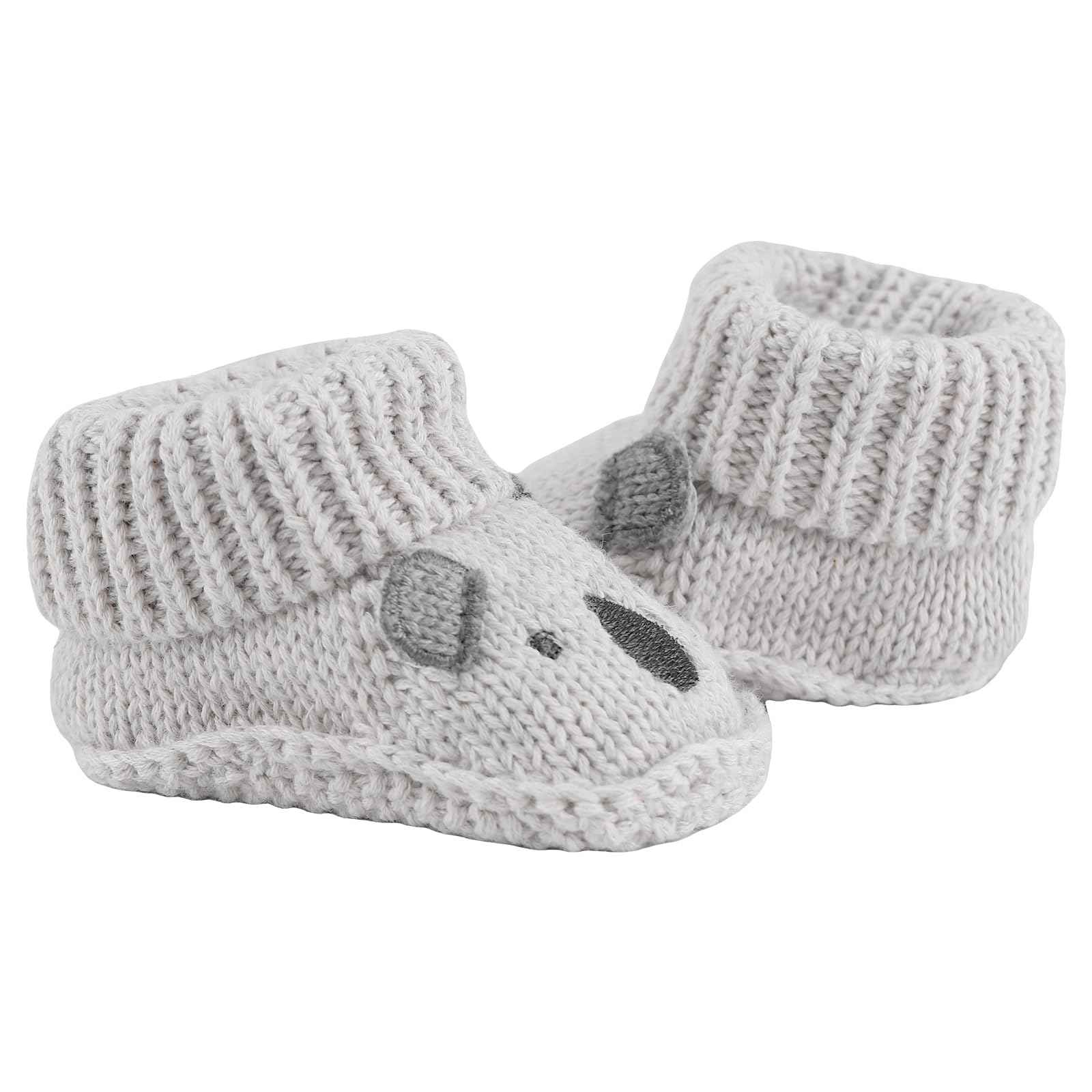 LACOFIA 2 Pairs Newborn Knitted Baby Shoes Soft Baby Boys Girls Ankle Boots 0-3 Months