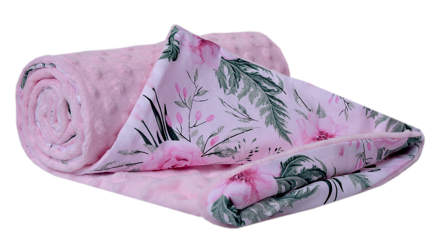 Medi Partners Babydecken Baby 100% Baumwolle Krabbeldecke Babydecke 75x100cm doppelseitig Kinderbett Minky Kuscheldecke Kinderwagen (REH mit grauem Minky)