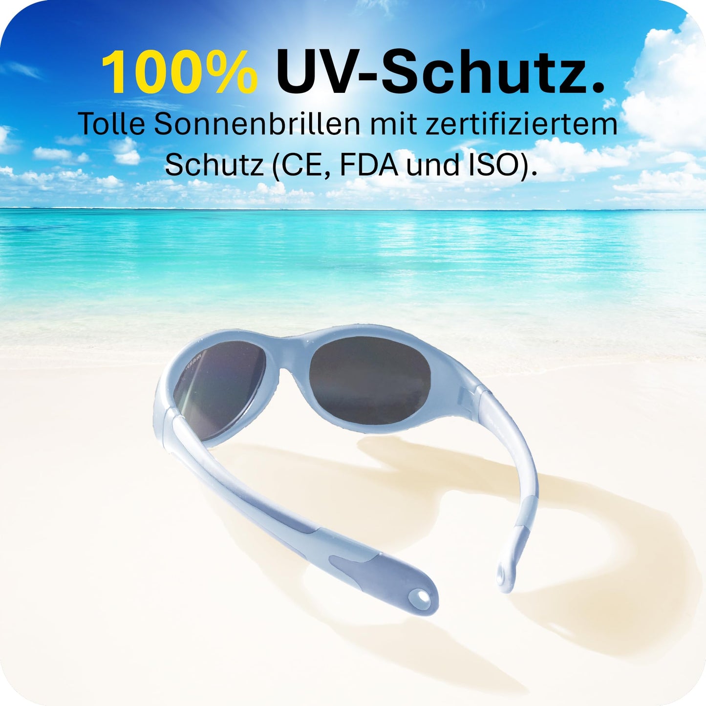 Mausito Children's Sunglasses 2-4 Years & 5-8 Years Comparison Winner Children's Sunglasses 100% UV Protection Flexible Non-Toxic Children's Sunglasses with Strap European Design Made for Children