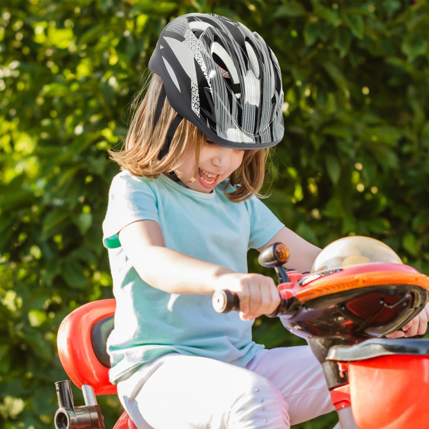 Kinderhelm, Fahrradhelm, Alter 3–13 Jahre, verstellbarer Fahrradhelm für Jungen, Mädchen und Kleinkinder, Kinder-Fahrradhelm und Polster-Set für Jungen und Mädchen, komplettes Sicherheitsset für