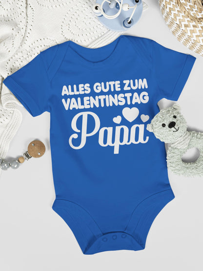 Baby Body Junge Mädchen - Partner - Alles gute zum Valentinstag Papa - weiß
