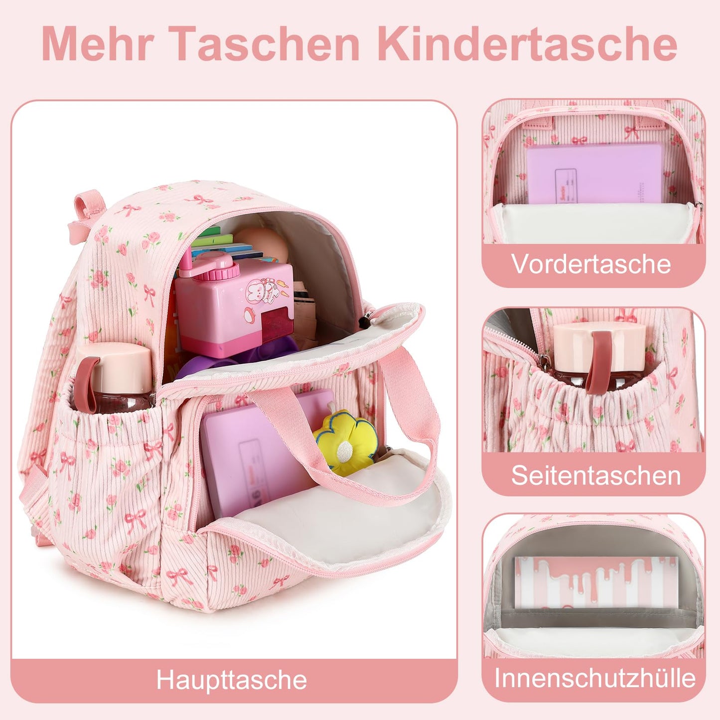 LEDAOU Kids Waterproof Backpack for Children 2-4 Years Nursery School Boys Girls