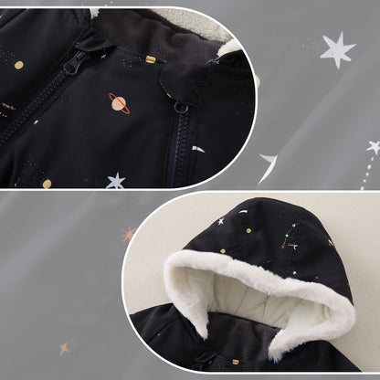 JiAmy Baby Winter Jumpsuit, Baby Boys Girls Winter Romper Newborn Warm Jumpsuit Toddler Windproof and Thick Jumpsuit for 0-24 Months