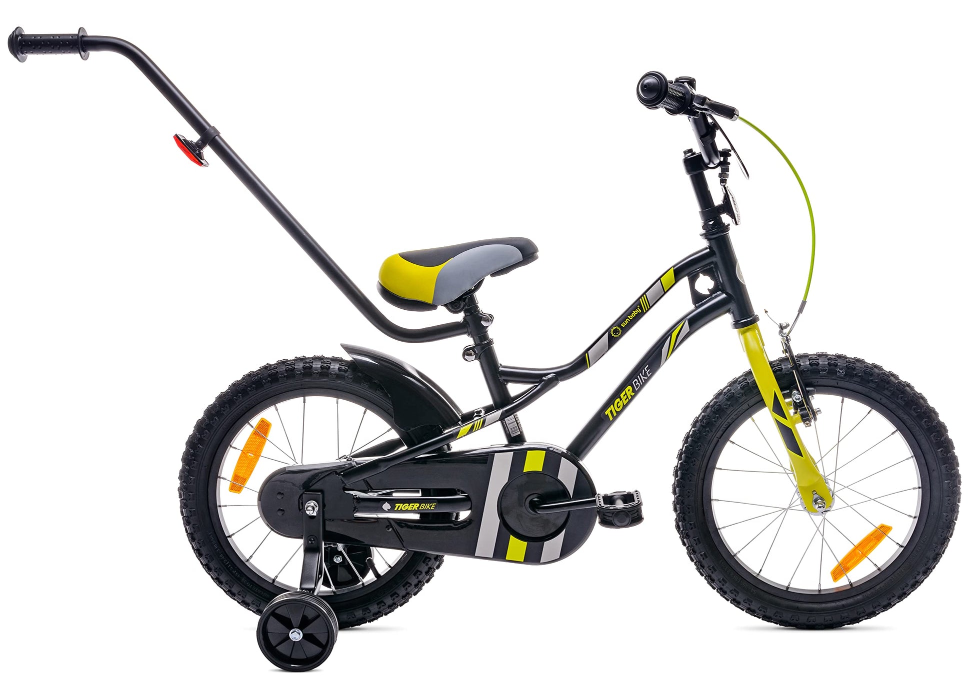 sun baby Jungenfahrrad Kinderfahrrad 14 und 16 Zoll Jungen Tiger Tracker Bike Leicht Stützräder mit Schubstange ab 2-6 Jahre BMX Fahrrad Kinder - Meloni2
